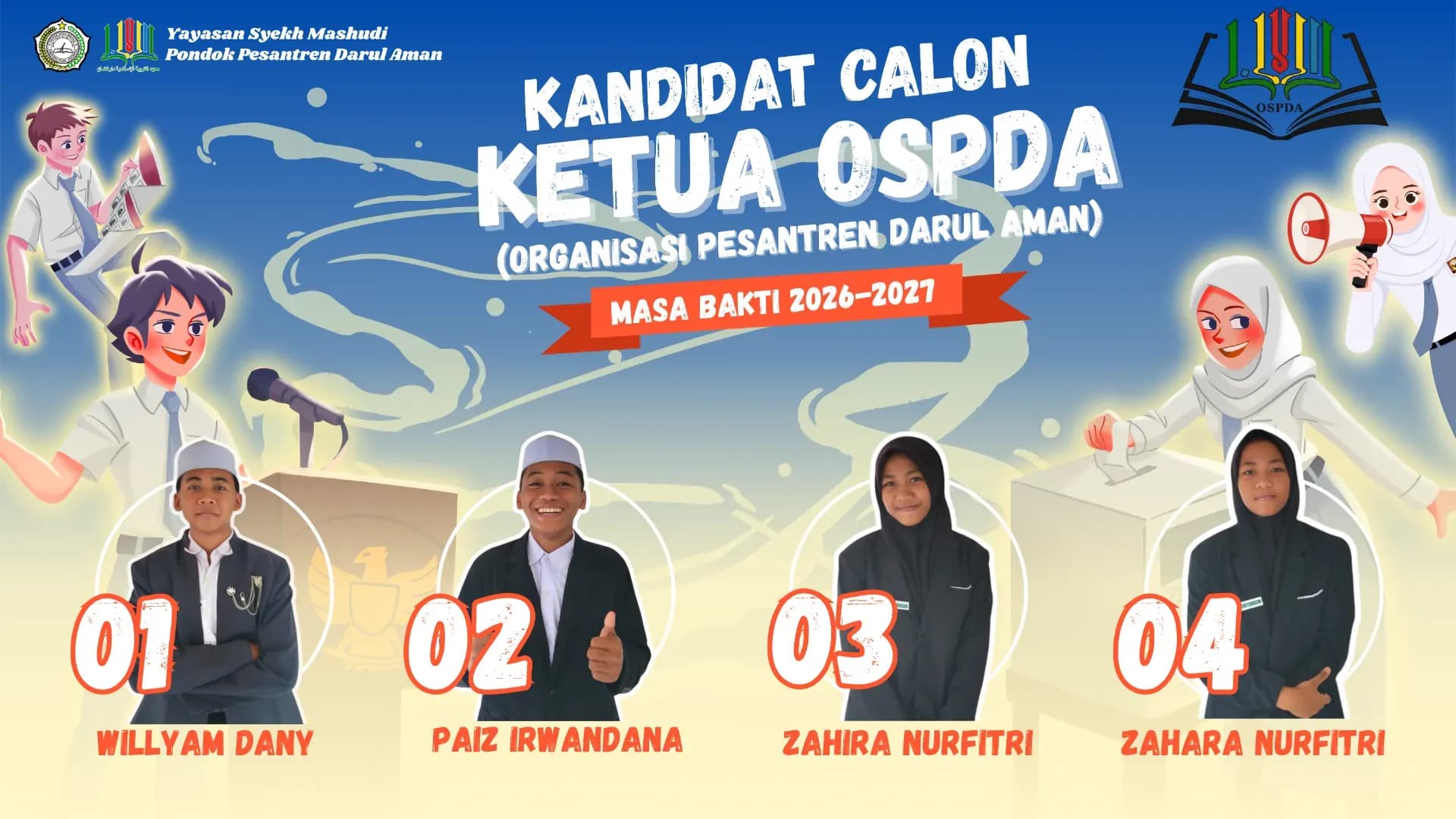 Menyongsong Kepemimpinan Baru: Mengenal Kandidat Ketua OSPDA Pesantren Darul Aman